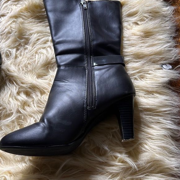 Karen Scott Faux Leather boots size 8 dark gray - Picture 5 of 9